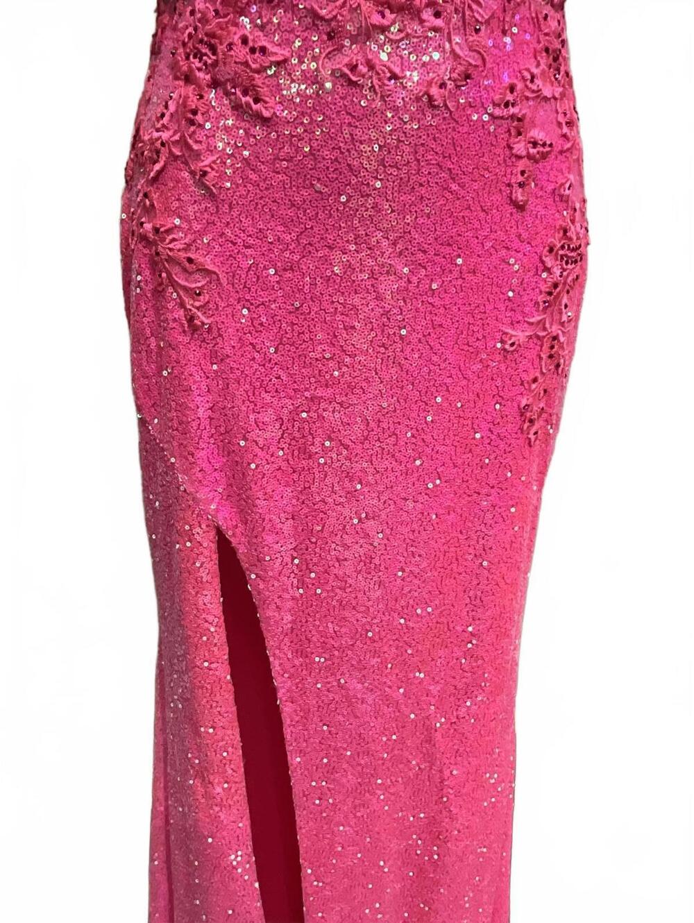 Hot Pink Sequin Prom Pageant Formal Dress NWT!! - Picture 3 of 7